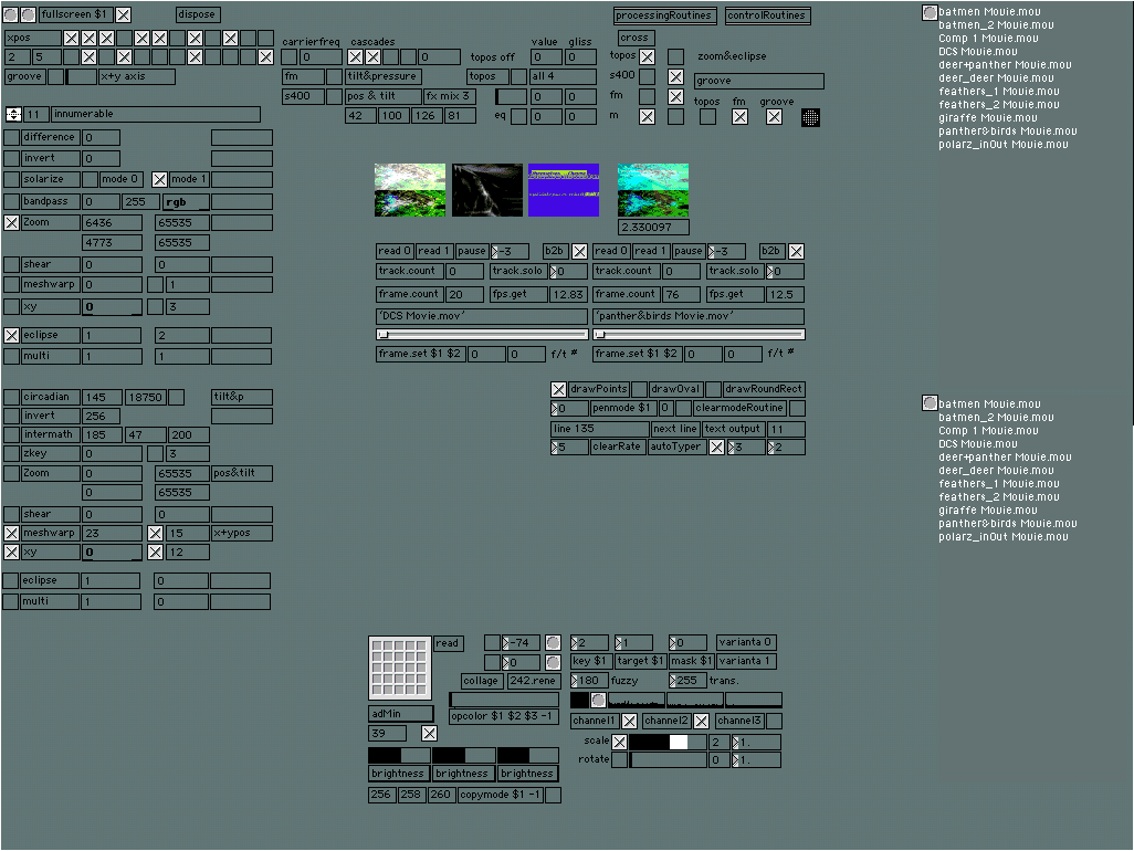 Nato interface used by Rene Beekman for the Mutable Surface performances