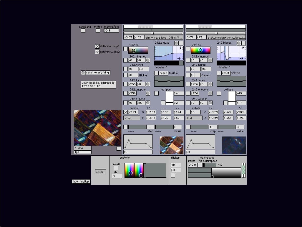Instrument interface screenshot for Route by Rene Beekman and Bruce Gremo (2002)